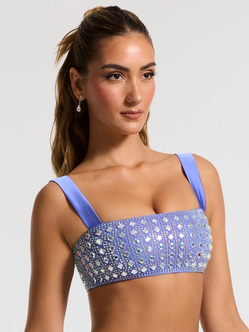 Oh Polly Lavender Embellished Bandeau Top Siona crop US 2 festival Coachella